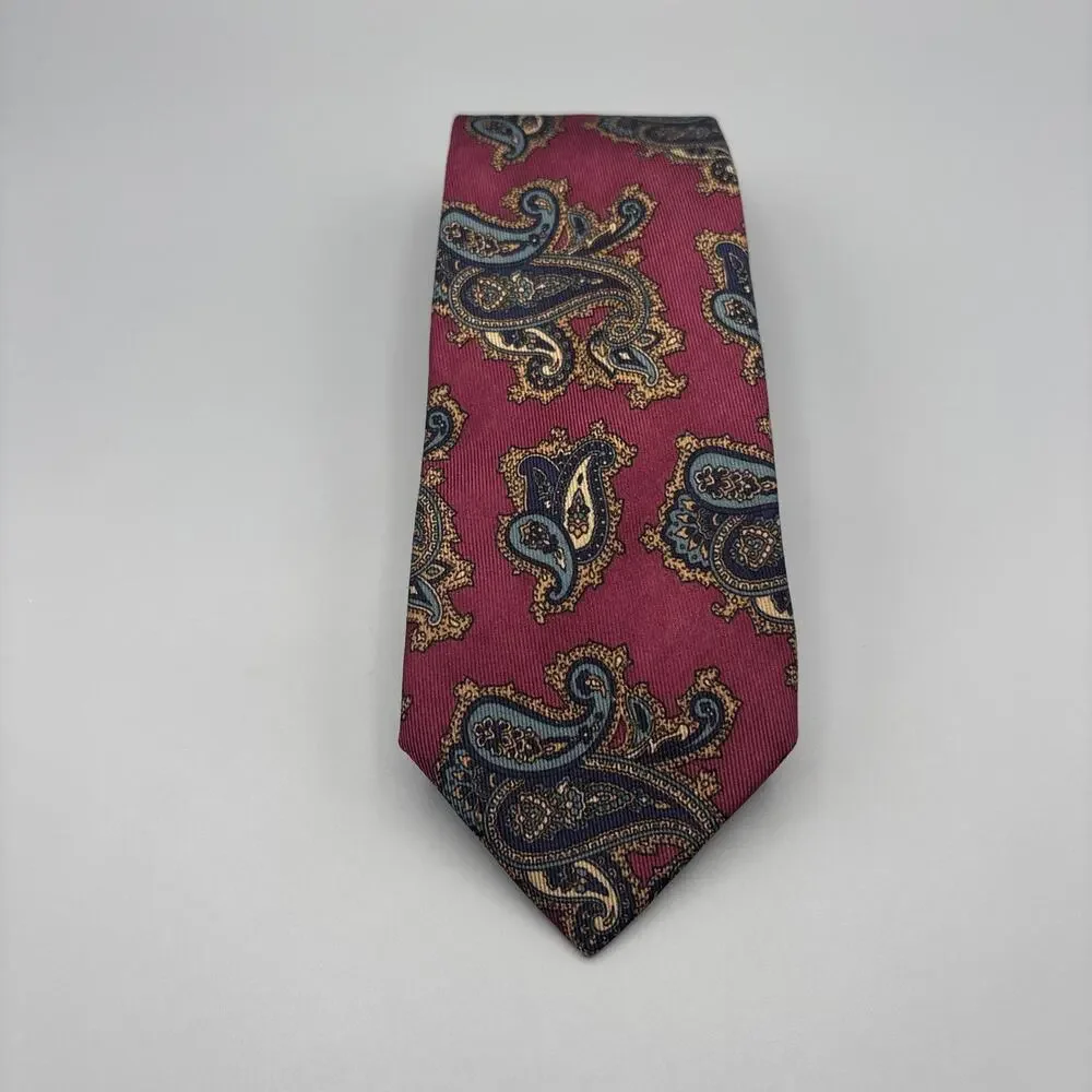 Robert Talbott Studio Nordstrom Men’s Neck Tie Silk Paisley Red USA